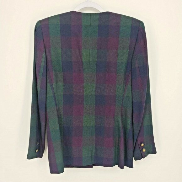 Vtg Casual Corner Women Plaid Button Down Blazer - Picture 6 of 8